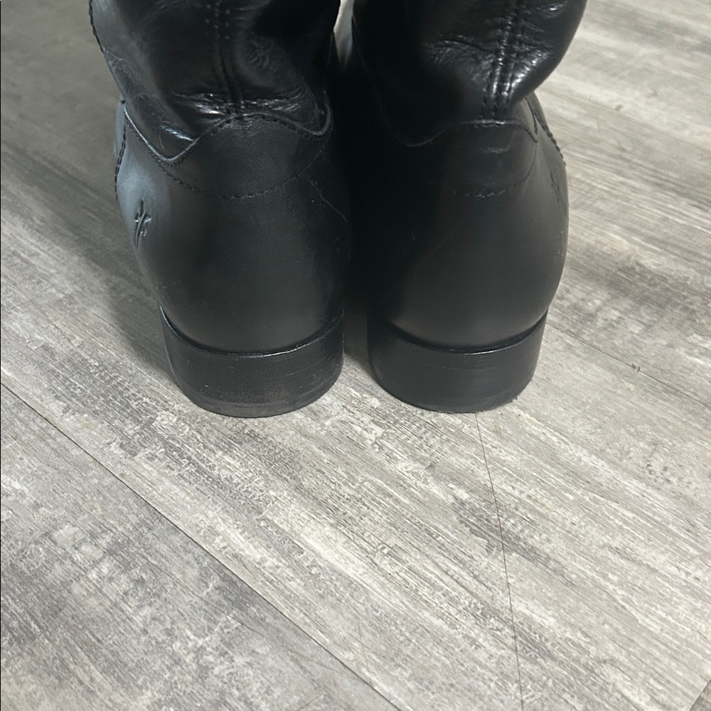 Frye Black Leather Riding Boots Size 10 - Picture 5 of 8